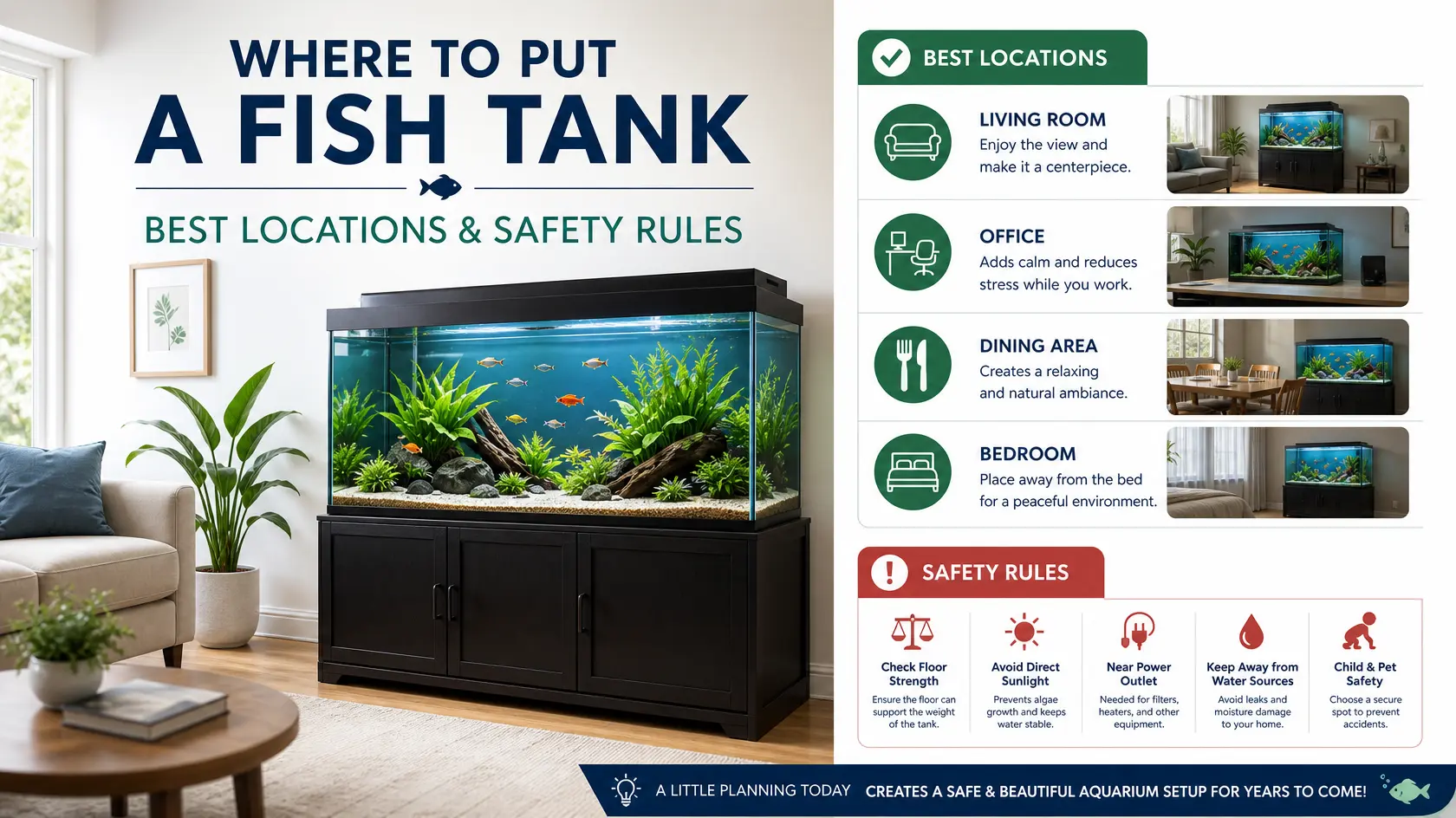 Where to Put a Fish Tank: Best Locations and Safety Rules